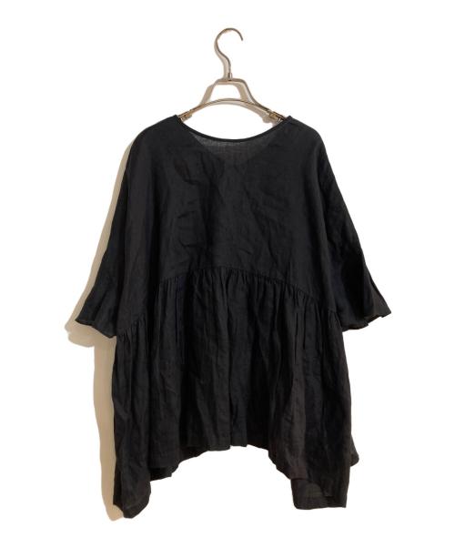 journal standard luxe（ジャーナルスタンダード ラックス）journal standard luxe (ジャーナルスタンダード ラックス) 60リネンギャザープルシャツ ブラック サイズ:不明の古着・服飾アイテム