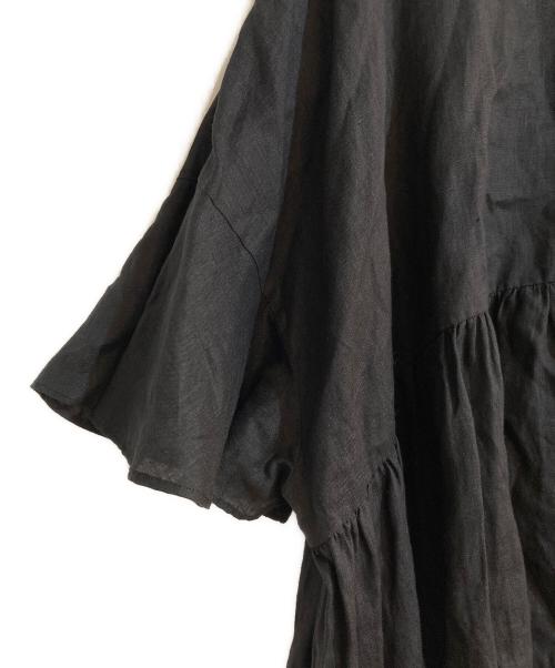 journal standard luxe（ジャーナルスタンダード ラックス）journal standard luxe (ジャーナルスタンダード ラックス) 60リネンギャザープルシャツ ブラック サイズ:不明の古着・服飾アイテム