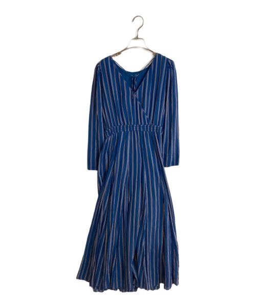 ne quittez pas（ヌキテパ）ne quittez pas (ヌキテパ) COTTON VOILE STRIPE TUCK SLEEVE DRESS ブルー サイズ:不明の古着・服飾アイテム