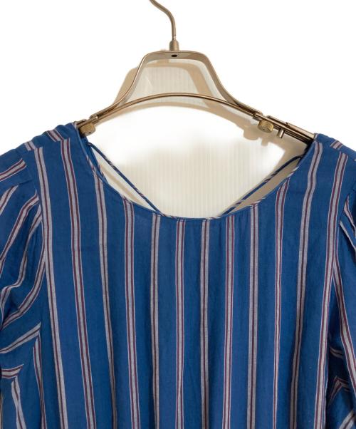 ne quittez pas（ヌキテパ）ne quittez pas (ヌキテパ) COTTON VOILE STRIPE TUCK SLEEVE DRESS ブルー サイズ:不明の古着・服飾アイテム