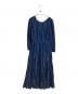 ne quittez pas（ヌキテパ）の古着「COTTON VOILE STRIPE TUCK SLEEVE DRESS」｜ブルー