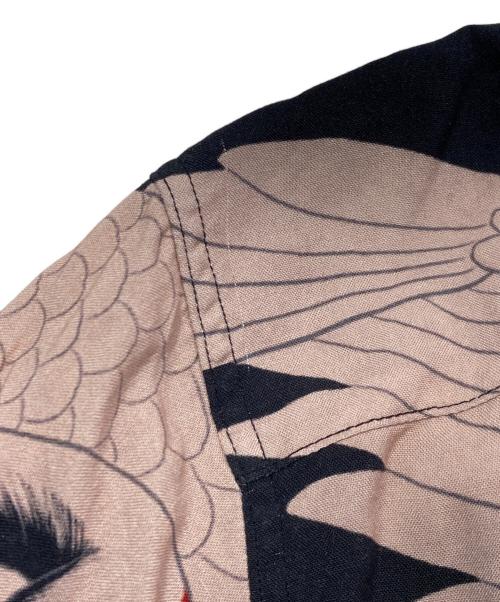 BUDSPOOL（バッズプール）BUDSPOOL (バッズプール) GAKKIN (ガッキン) 赤目鶴 HAWAIIAN SHIRT/ハワイアンシャツ ブラック サイズ:Lの古着・服飾アイテム