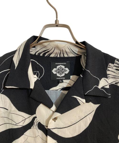 BUDSPOOL（バッズプール）BUDSPOOL (バッズプール) Gakkin (ガッキン) 廻り花HAWAIIAN SHIRT/ハワイアンシャツ ブラック サイズ:Lの古着・服飾アイテム