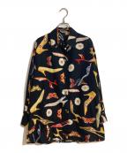 Salvatore Ferragamoサルヴァトーレ フェラガモ）の古着「総柄シャツ」｜ブラック