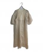 Eaphiエフィ）の古着「cotton lace patchwork docking/コットンレースパッチワークドッキングワンピース one piece」｜ベージュ