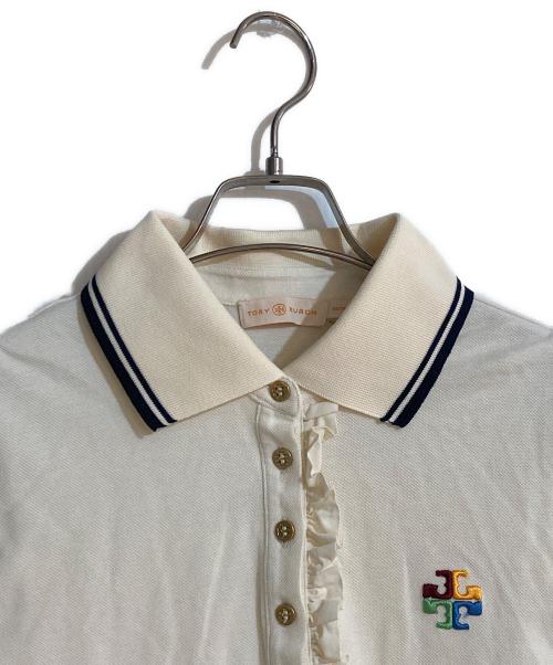 TORY BURCH（トリーバーチ）TORY BURCH (トリーバーチ) ロゴ刺繍ポロシャツ ベージュ サイズ:XSの古着・服飾アイテム