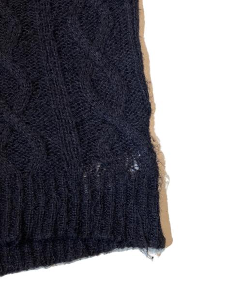 stussy（ステューシー）stussy (ステューシー) CABLE LOOSE KNIT SWEATER/ケーブルルーズニットスウェッター ブラック サイズ:Mの古着・服飾アイテム