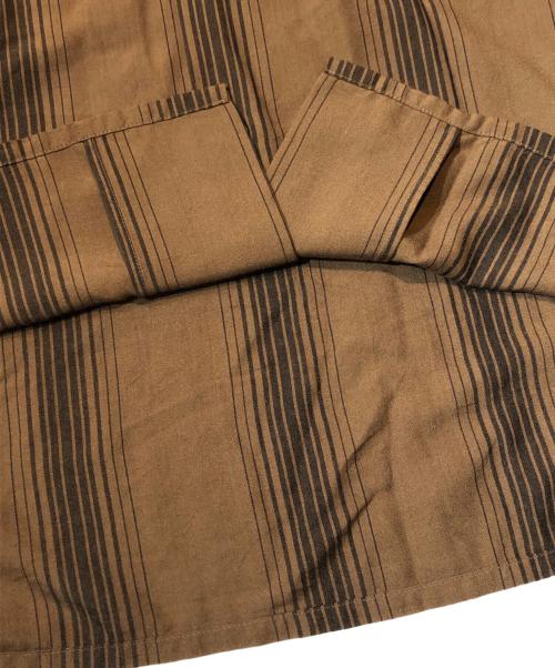 WACKO MARIA（ワコマリア）WACKO MARIA (ワコマリア) STRIPED OPEN COLLAR SHIRT/ストライプドオープンカラーシャツ ブラウン サイズ:XLの古着・服飾アイテム