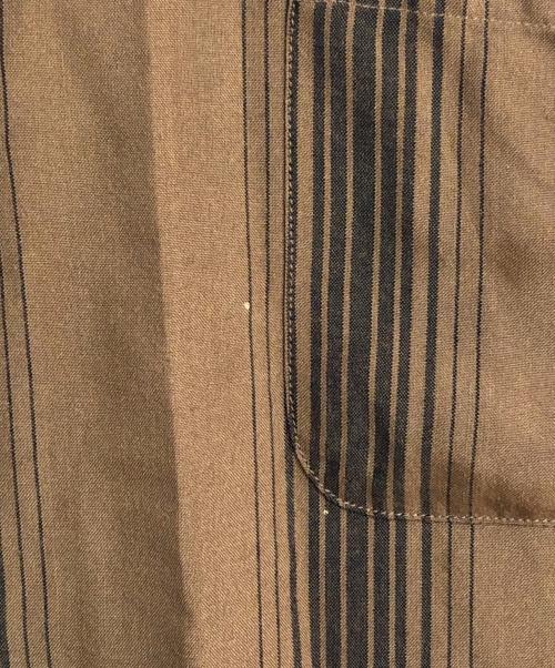 WACKO MARIA（ワコマリア）WACKO MARIA (ワコマリア) STRIPED OPEN COLLAR SHIRT/ストライプドオープンカラーシャツ ブラウン サイズ:XLの古着・服飾アイテム