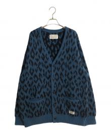 WACKO MARIA（ワコマリア）の古着「LEOPARD HEAVY MOHAIR CARDIGAN/レオパードヘビーモヘアカーディガン」｜ブルー