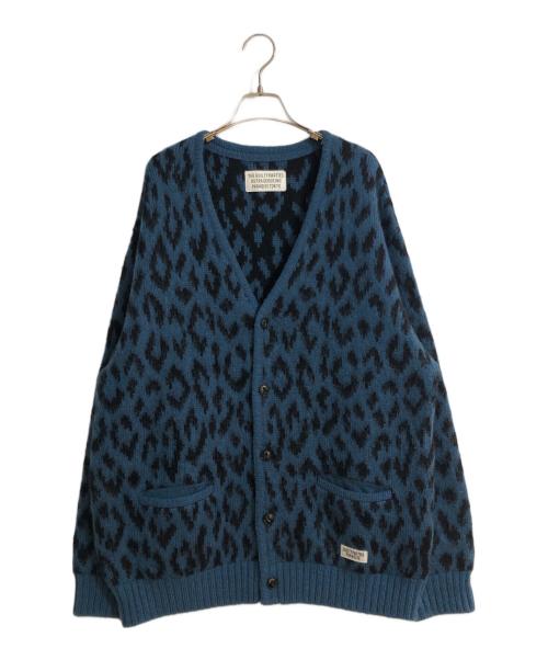 WACKO MARIA（ワコマリア）WACKO MARIA (ワコマリア) LEOPARD HEAVY MOHAIR CARDIGAN/レオパードヘビーモヘアカーディガン ブルー サイズ:XLの古着・服飾アイテム
