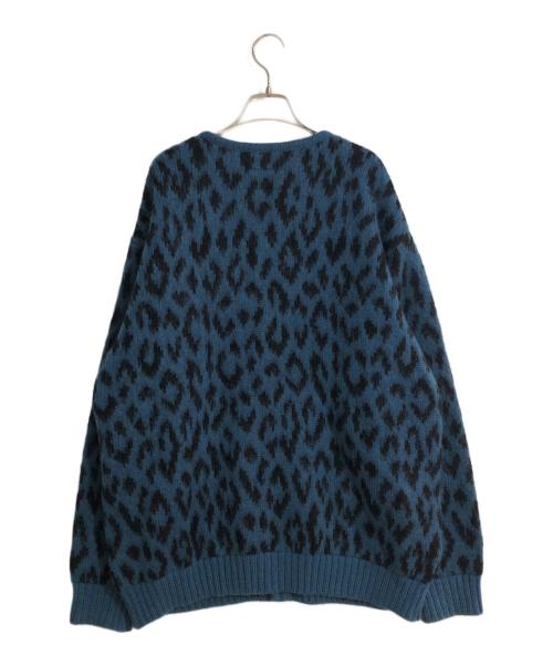 WACKO MARIA（ワコマリア）WACKO MARIA (ワコマリア) LEOPARD HEAVY MOHAIR CARDIGAN/レオパードヘビーモヘアカーディガン ブルー サイズ:XLの古着・服飾アイテム