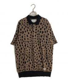 WACKO MARIA（ワコマリア）の古着「LEOPARD JACQUARD KNIT POLO SHIRT/レオパードジャガードニットポロシャツ」｜ブラウン