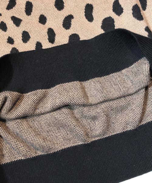 WACKO MARIA（ワコマリア）WACKO MARIA (ワコマリア) LEOPARD JACQUARD KNIT POLO SHIRT/レオパードジャガードニットポロシャツ ブラウン サイズ:Lの古着・服飾アイテム