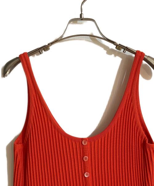 Salvatore Ferragamo（サルヴァトーレ フェラガモ）Salvatore Ferragamo (サルヴァトーレ フェラガモ) ノースリーブニットワンピース レッド サイズ:Mの古着・服飾アイテム