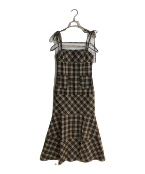 ANDMARY（アンドマリー）ANDMARY (アンドマリー) Cecily check long dress/セシリーチェックロングドレス ベージュ サイズ:Free 未使用品の古着・服飾アイテム
