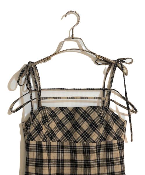 ANDMARY（アンドマリー）ANDMARY (アンドマリー) Cecily check long dress/セシリーチェックロングドレス ベージュ サイズ:Free 未使用品の古着・服飾アイテム