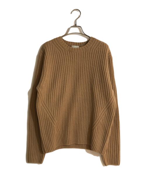 DRIES VAN NOTEN（ドリスヴァンノッテン）DRIES VAN NOTEN (ドリスヴァンノッテン) ウールクルーネックニット ブラウン サイズ:Lの古着・服飾アイテム