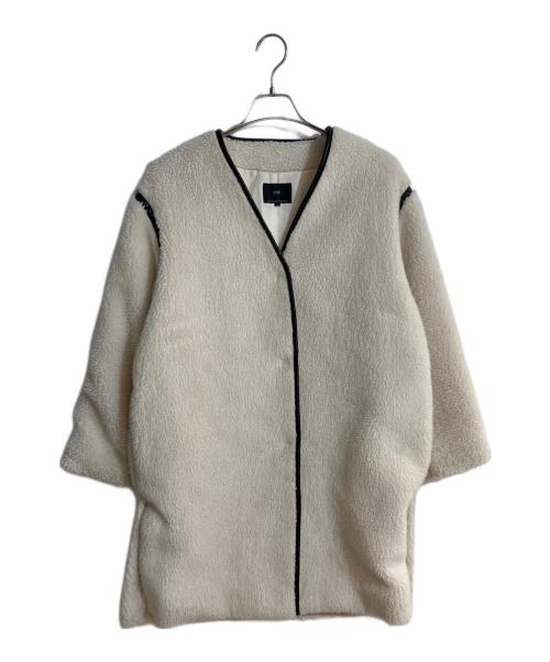 23区（ニジュウサンク）23区 (ニジュウサンク) テディボア ロング アウター ホワイト サイズ:Mの古着・服飾アイテム