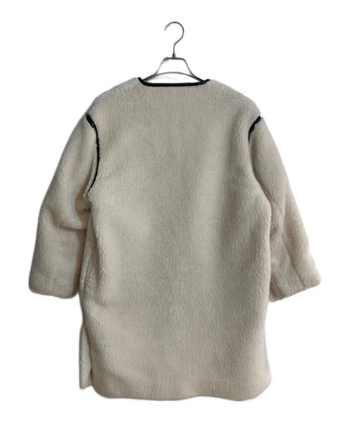 23区（ニジュウサンク）23区 (ニジュウサンク) テディボア ロング アウター ホワイト サイズ:Mの古着・服飾アイテム