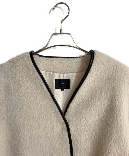 23区（ニジュウサンク）23区 (ニジュウサンク) テディボア ロング アウター ホワイト サイズ:Mの古着・服飾アイテム