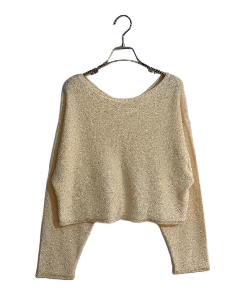 Diagram（ダイアグラム）Diagram (ダイアグラム) スパンコールニット セーター ベージュ サイズ:Sの古着・服飾アイテム