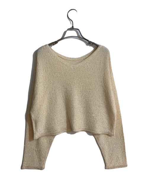 Diagram（ダイアグラム）Diagram (ダイアグラム) スパンコールニット セーター ベージュ サイズ:Sの古着・服飾アイテム