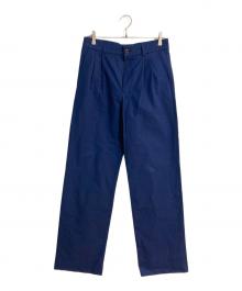 GUCCI（グッチ）の古着「ピッグ刺繍リネン混パンツ」｜ブルー
