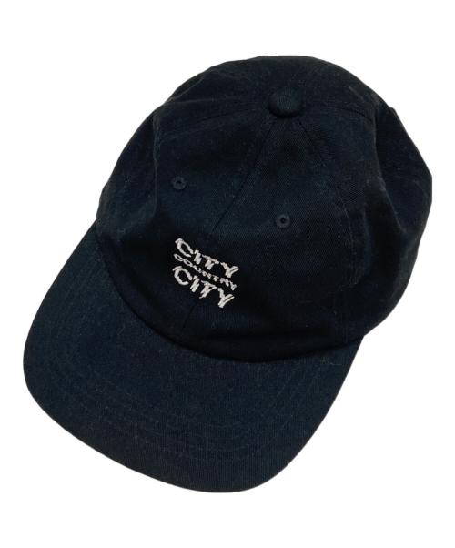 city country city（シティーカントリーシティー）CITY COUNTRY CITY (シティーカントリーシティー) Embroiderd Logo Washed Cotton Cap/エンブロイダードロゴウォッシュドコットンキャップ ブラックの古着・服飾アイテム