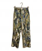 UN3D.アンスリード）の古着「マーブルアートパンツ」｜オリーブ