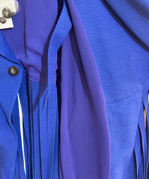 UN3D.（アンスリード）UN3D. (アンスリード) バックフリンジコート ブルー サイズ:FREEの古着・服飾アイテム