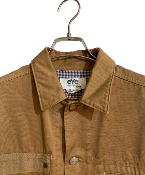 eYe COMME des GARCONS JUNYAWATANABE MAN（アイ コム デ ギャルソン ジュンヤ ワタナベ マン）eYe COMME des GARCONS JUNYAWATANABE MAN (アイ コム デ ギャルソン ジュンヤ ワタナベ マン) CarHartt (カーハート) 綿ウエポン製品染め カバーオール ブラウン サイズ:XSの古着・服飾アイテム