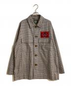 Vivienne Westwood manヴィヴィアン ウェストウッド マン）の古着「UTILITY SHIRT CHECK ORB PATC」｜ブラウン