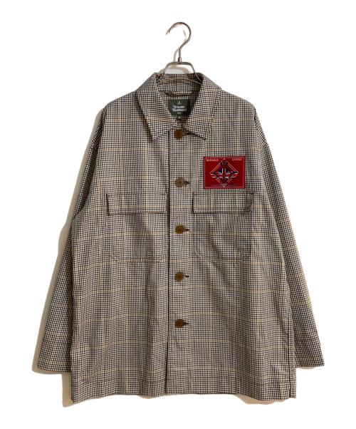Vivienne Westwood man（ヴィヴィアン ウェストウッド マン）Vivienne Westwood man (ヴィヴィアン ウェストウッド マン) UTILITY SHIRT CHECK ORB PATC ブラウン サイズ:46の古着・服飾アイテム