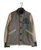Hysteric Glamourヒステリックグラマー）の古着「ラムレザースタジアムジャケット」｜グレー