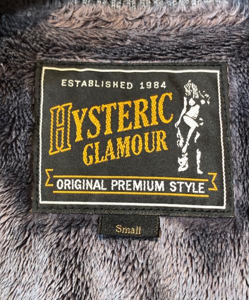 Hysteric Glamour（ヒステリックグラマー）Hysteric Glamour (ヒステリックグラマー) ラムレザースタジアムジャケット グレー サイズ:Sの古着・服飾アイテム