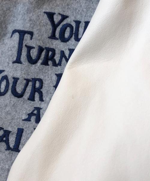 Hysteric Glamour（ヒステリックグラマー）Hysteric Glamour (ヒステリックグラマー) ラムレザースタジアムジャケット グレー サイズ:Sの古着・服飾アイテム