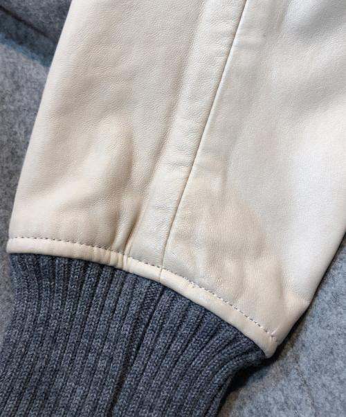 Hysteric Glamour（ヒステリックグラマー）Hysteric Glamour (ヒステリックグラマー) ラムレザースタジアムジャケット グレー サイズ:Sの古着・服飾アイテム