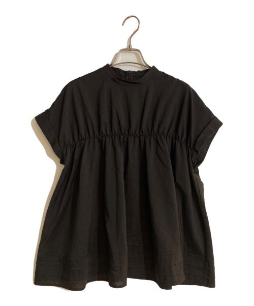 23区（ニジュウサンク）23区 (ニジュウサンク) 【撥水加工/洗える】シアーナイロンツイル ギャザー ブラウス ブラウン サイズ:32 未使用品の古着・服飾アイテム