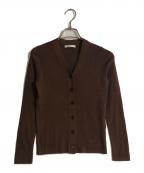 ANAYIアナイ）の古着「Vネック ウール シルクリブニットカーディガン」｜ブラウン