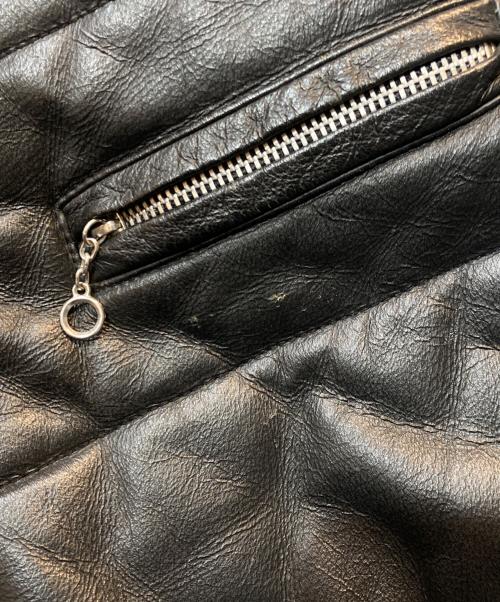 COREFIGHTER（コアファイター）COREFIGHTER (コアファイター) ピッグレザー 中綿ジャケット ブラック サイズ:Lの古着・服飾アイテム