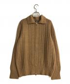 GIORGIO ARMANIジョルジョアルマーニ）の古着「キャメル100％ジップアップニット」｜ベージュ