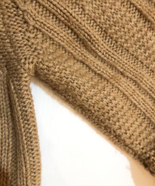 GIORGIO ARMANI（ジョルジョアルマーニ）GIORGIO ARMANI (ジョルジョアルマーニ) キャメル100％ジップアップニット ベージュ サイズ:XLの古着・服飾アイテム