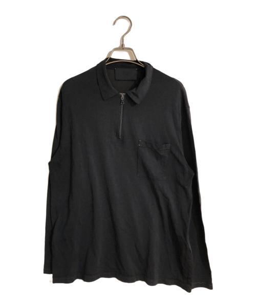 PRADA（プラダ）PRADA (プラダ) ハーフジップシャツ ブラック サイズ:Ｌの古着・服飾アイテム