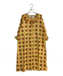 Yves Saint Laurent（イヴサンローラン）の古着「フラワープリントワンピース」｜イエロー