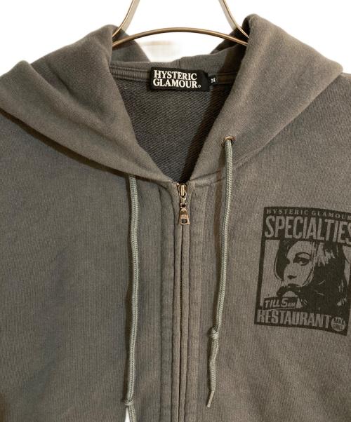 Hysteric Glamour（ヒステリックグラマー）Hysteric Glamour (ヒステリックグラマー) ガールプリントジップパーカー グレー サイズ:Mの古着・服飾アイテム
