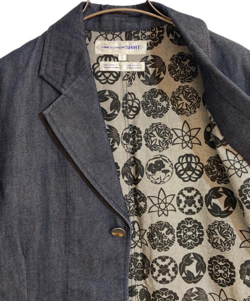 COMME des GARCONS SHIRT（コムデギャルソンシャツ）COMME des GARCONS SHIRT (コムデギャルソンシャツ) 家紋デニムテーラードジャケット インディゴ サイズ:Sの古着・服飾アイテム