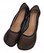 anuansアニュアンス）の古着「シアーブラック ラウンドパンプス」｜ブラック