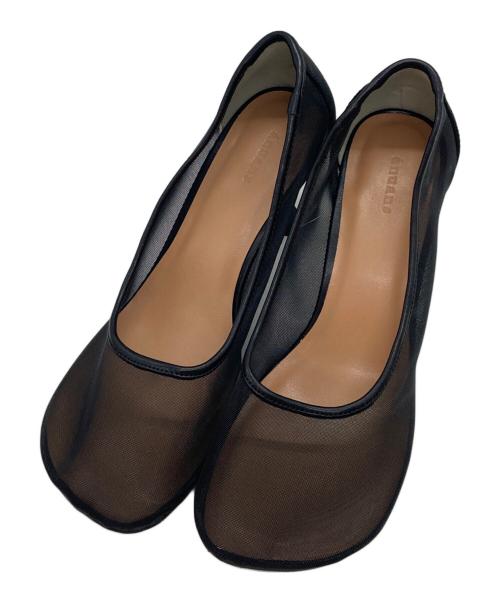 anuans（アニュアンス）anuans (アニュアンス) シアーブラック ラウンドパンプス ブラック サイズ:Ｌの古着・服飾アイテム
