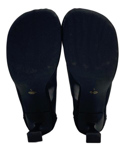 anuans（アニュアンス）anuans (アニュアンス) シアーブラック ラウンドパンプス ブラック サイズ:Ｌの古着・服飾アイテム